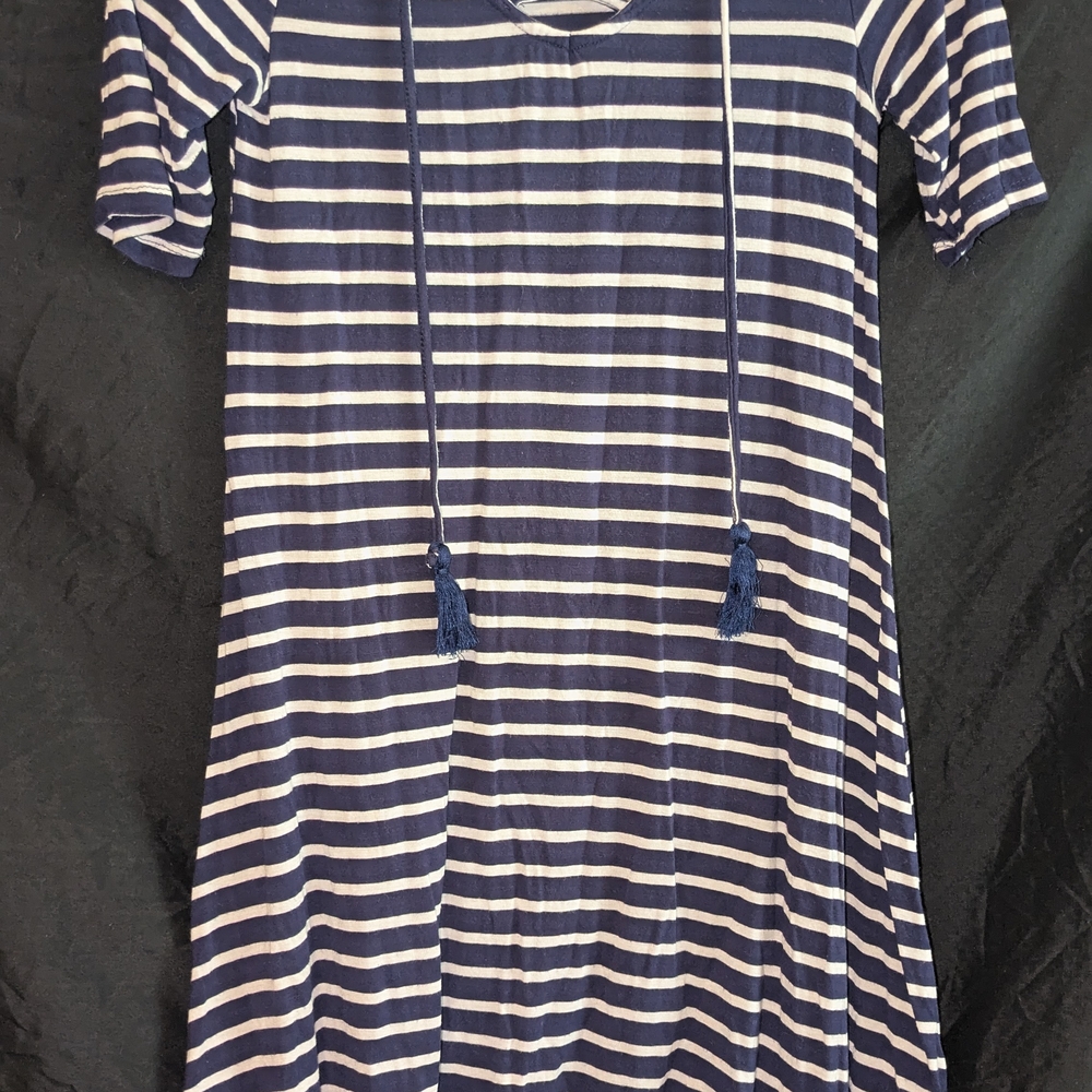 Navy Striped Kids Dress